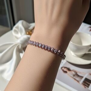 Radiant Elegance: The Lavender Marquise Tennis Bracelet - Brand New & Sealed